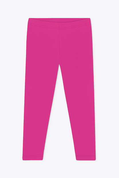 Girls 3/4 Leggings  Solid Dark Pink Color Pack Of 1