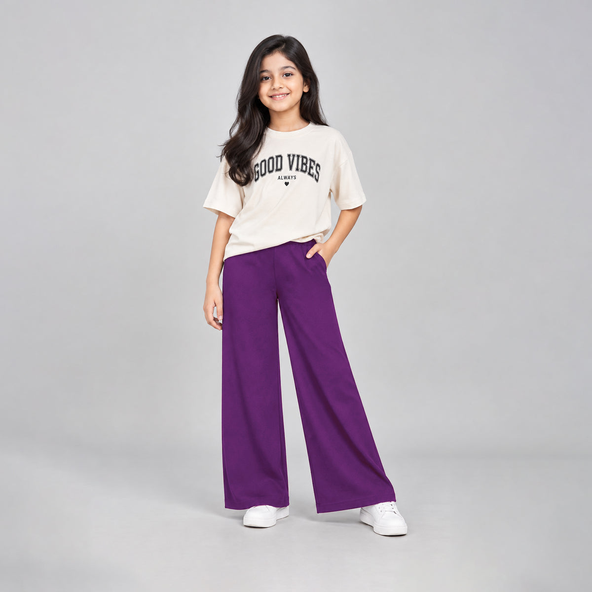 Girls' Palazzo Pants – Purple