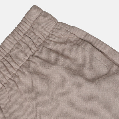 Charm N Cherish Boys Cotton Casual Shorts | Beige Elastic Waist Regular Fit Shorts for Kids