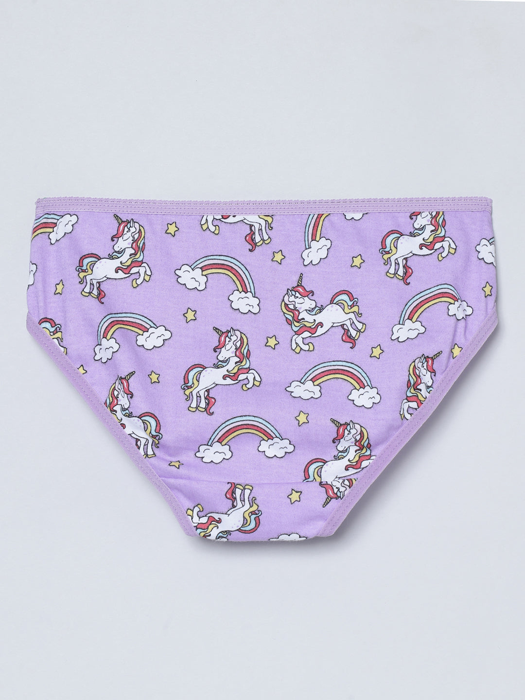 Girls Brief - Unicorn All Over Print & Solid Multicolor Brief Pack of 6.