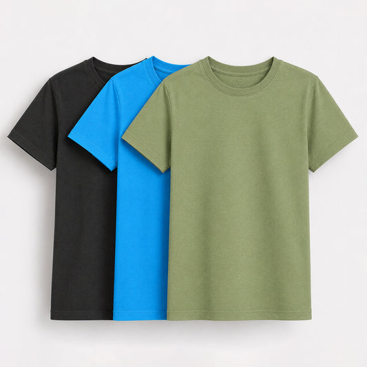 Boys' Cotton Tshirt Half Sleeve Pack of 3