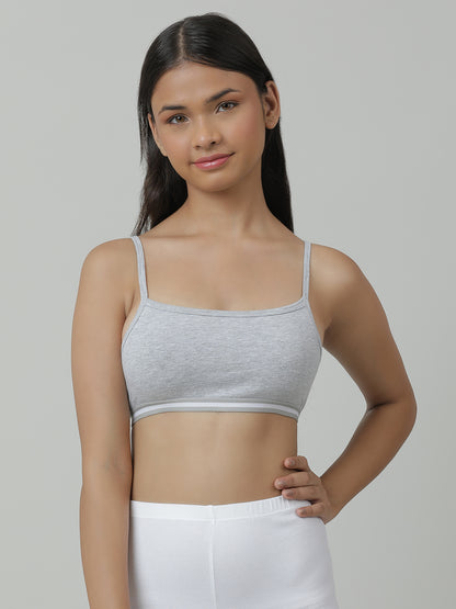 Beginners Bra | Padded | Double Layer - Pack of 1_Grey