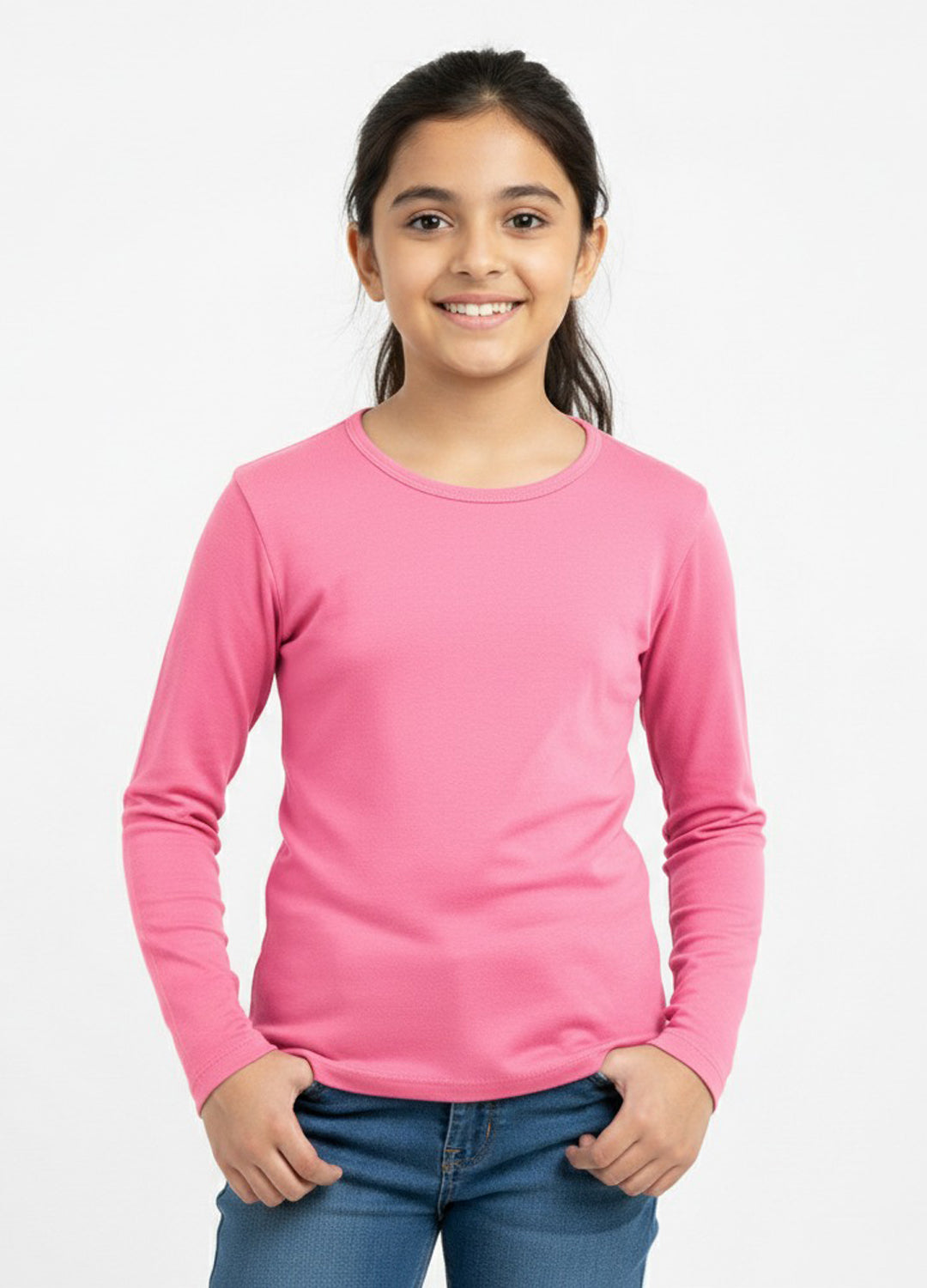 Girls Full Sleeve Tshirt Pack of 1_Pink