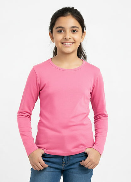 Girls Full Sleeve Tshirt Pack of 1_Pink
