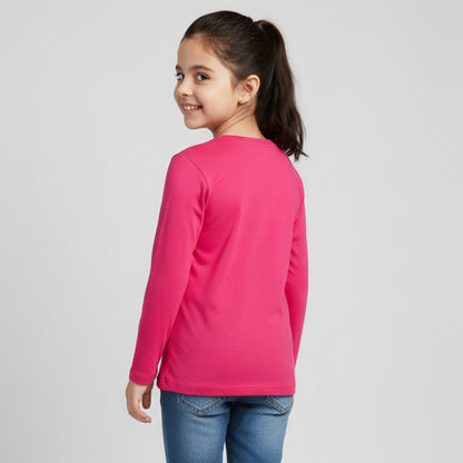 Girls Full Sleeve Tshirt Pack of 1_Dark Pink