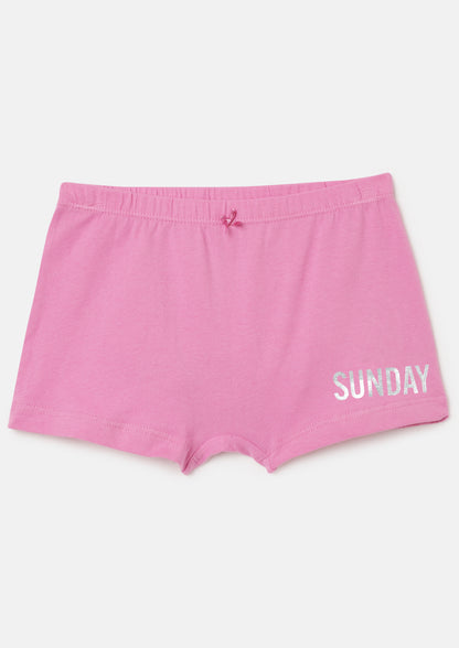 Girls Boy shorts - Weekdays Printed Pack of 7