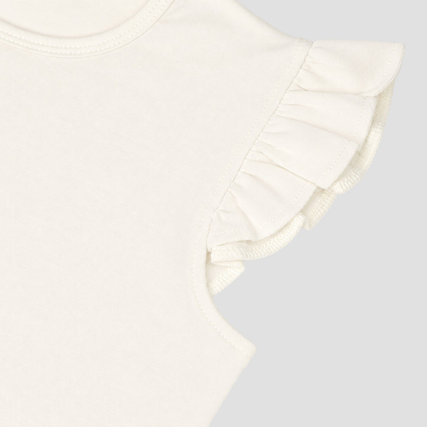 Girls' Soft Cotton Flutter Sleeve Round Neck Top | Casual Summer T-Shirt for Kids