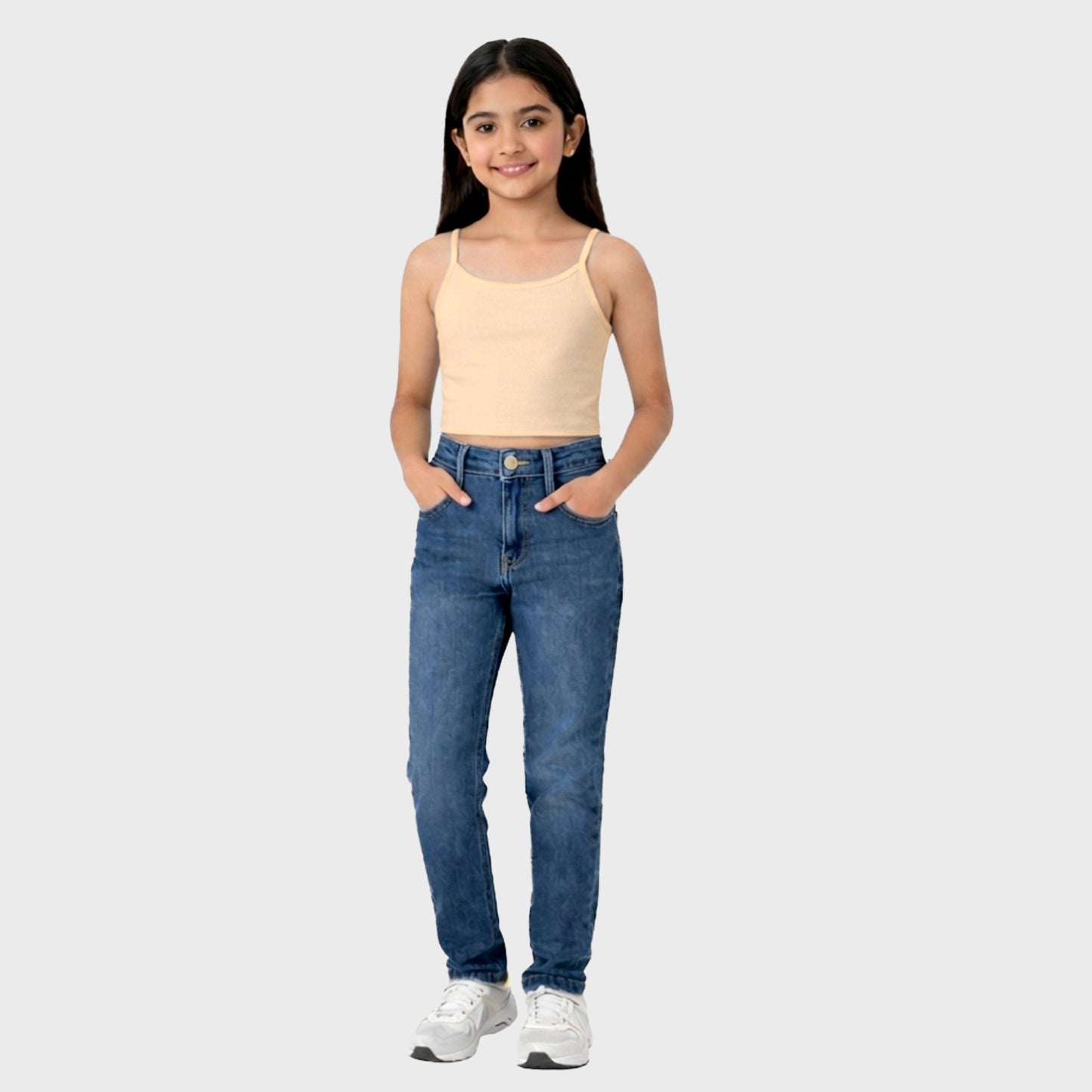 CharmnCherish Girls' Crop Cami – Comfortable Everyday Essential for Kids - colour variant
