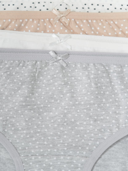 Girls Brief _polka dot & Stripes Printed Brief Pack of 9.