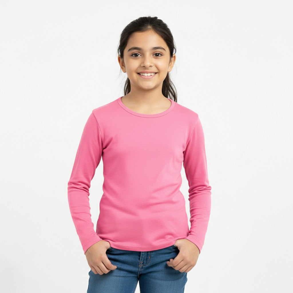 Girls Full Sleeve Tshirt Pack of 1_Pink