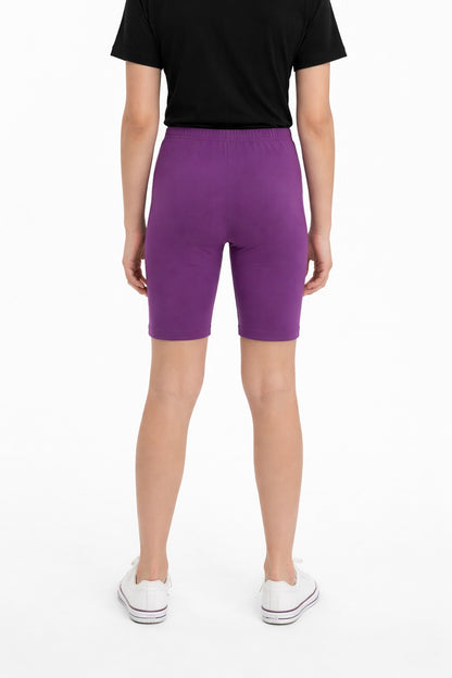 Charm N Cherish Girls Cotton Multiuse Shorties - Pack of 2 (Purple & Black)