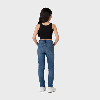 CharmnCherish Kids' Cotton Crop Tank Top - Black - close-up detail