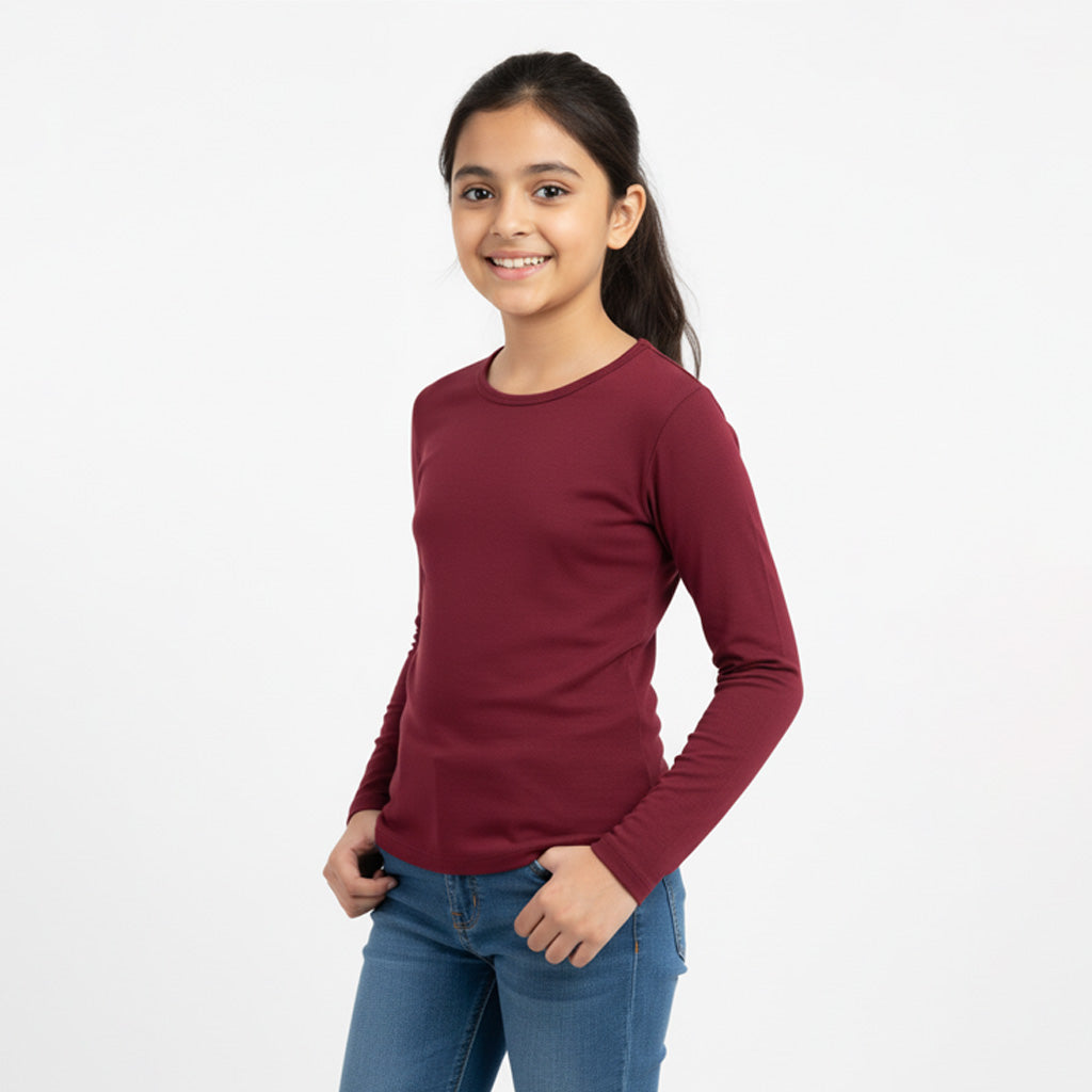 Girls Cotton Solid Tshirt Combo (2 Pack)
