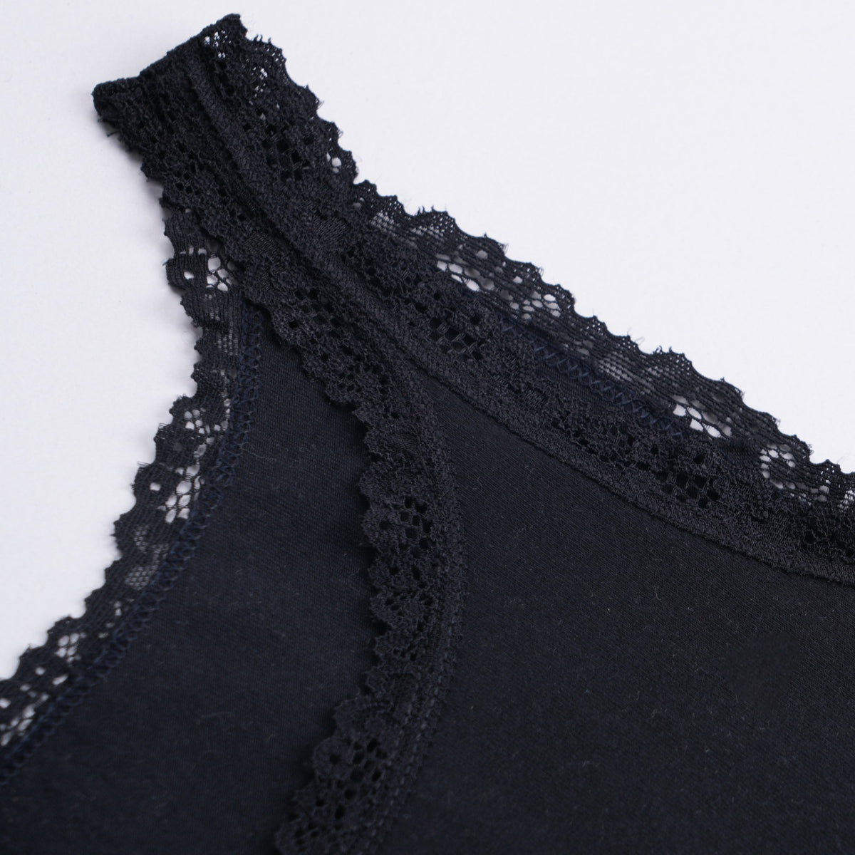 Girls' Lace Sleeveless Crop Tank Top - Black