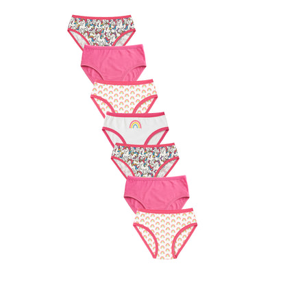 Girls Brief - Rainbow All Over Print Pack Of 7