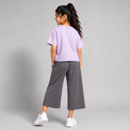 Charm N cherish Girls Premium Cotton Flare Pant – Pack 1 (Grey Color)