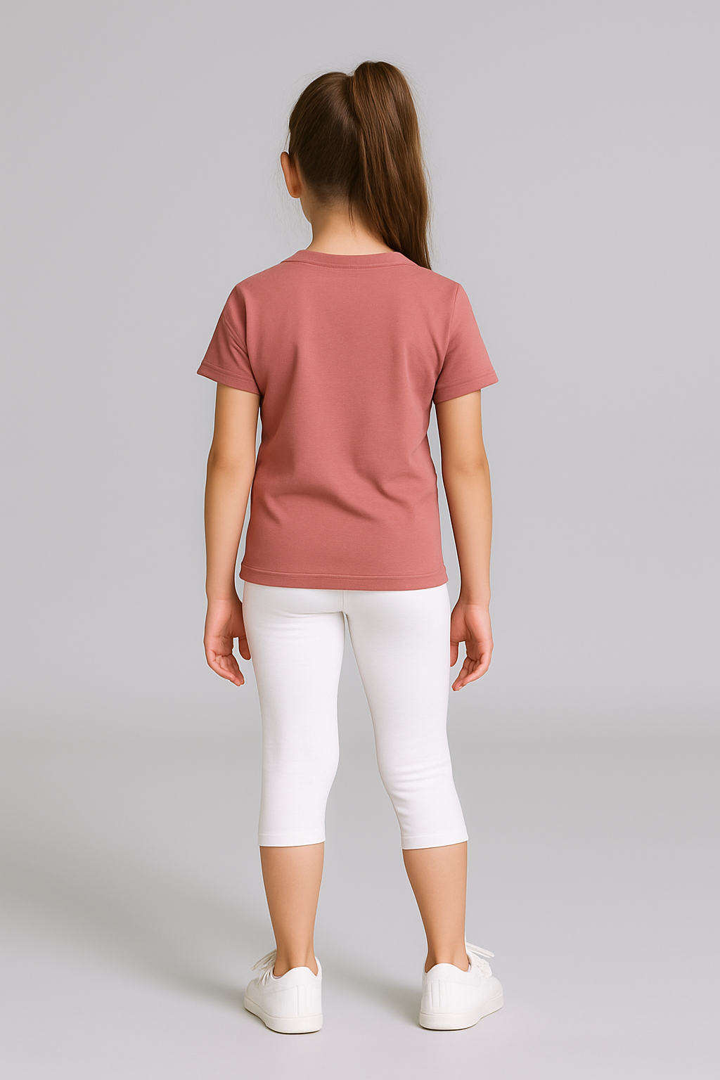 Girls' 3/4 th Legings Pack Of 1_White