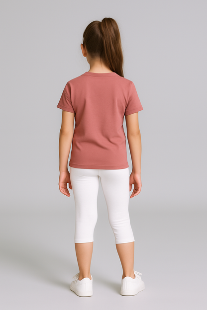 Girls' 3/4 th Legings Pack Of 1_White