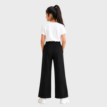 Premium Cotton Flare Joggers for Girls – Pack 1 (Black Color)
