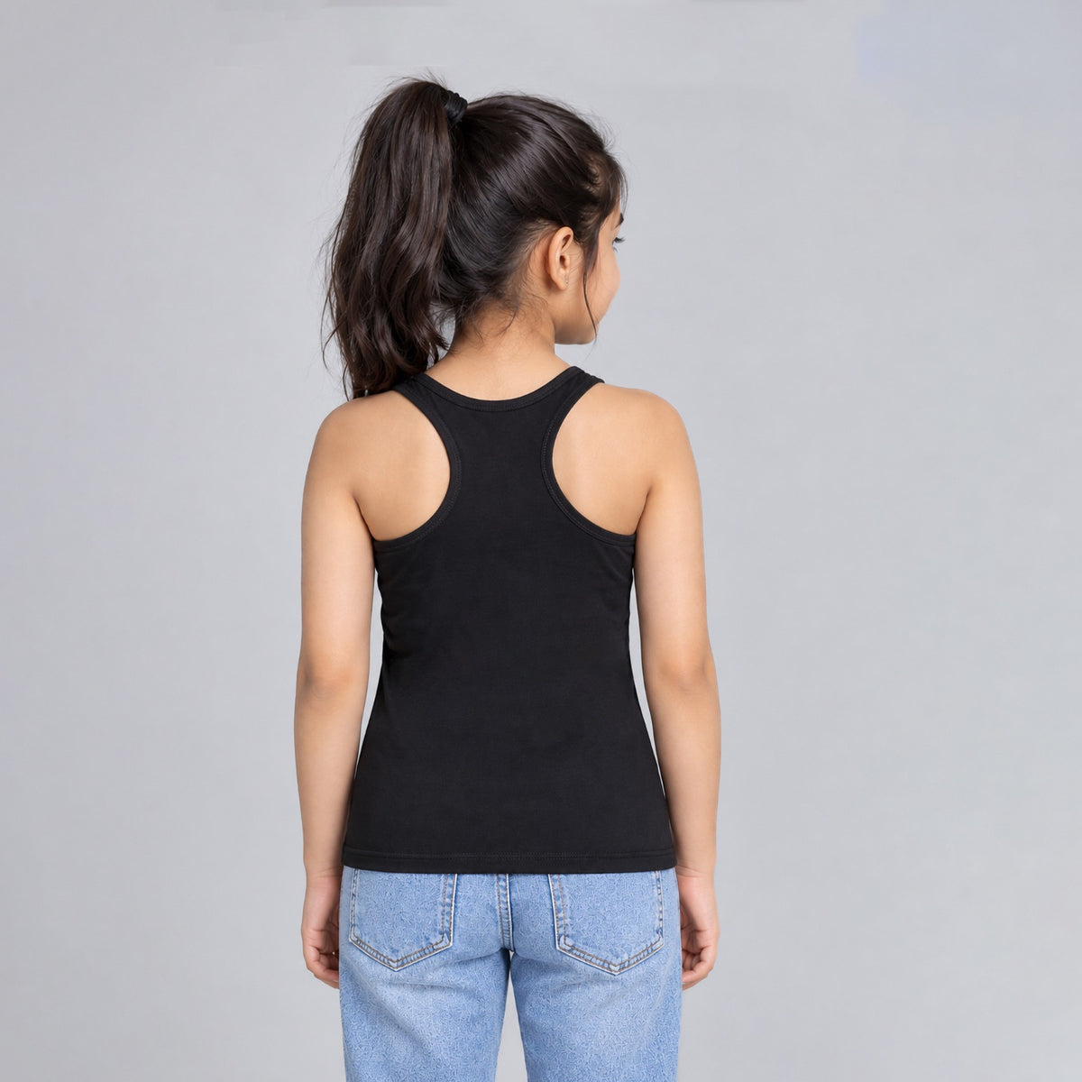Girls' Racer Tank Top - Black