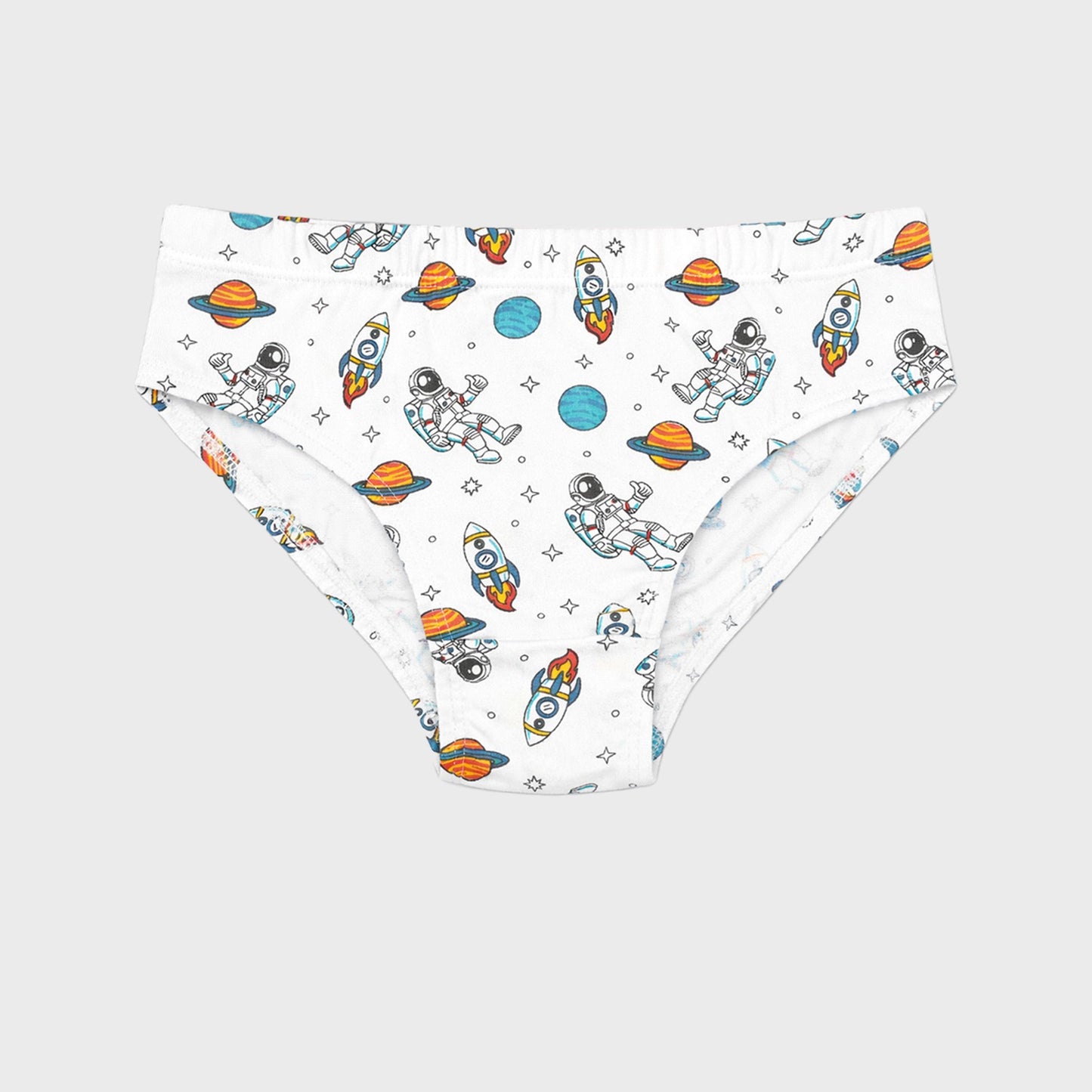 CharmnCherish Boys' astronaut Printed Cotton Brief - Pack Of 3 for 2-16 Years - front view