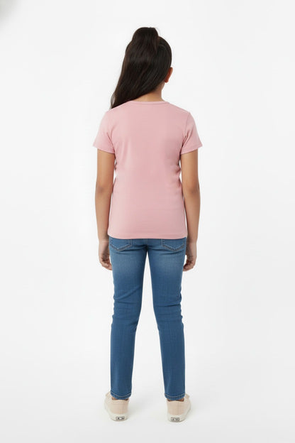 Girls Short Sleeve Tshirt Pack of 1_Rose Dust