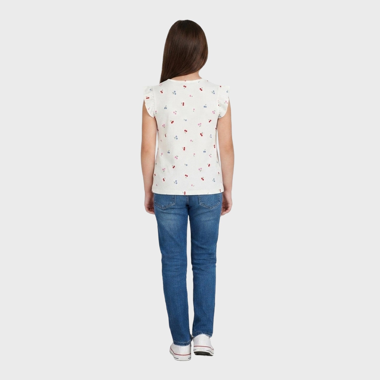 Girls Frill sleeveless Tshirt Fruit Printed Pack of 3