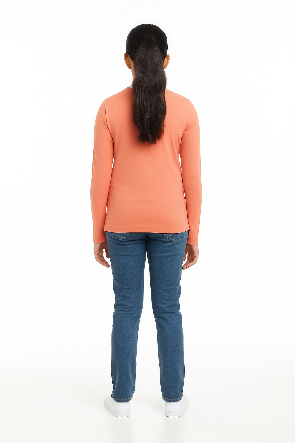 Girls Full Sleeve Tshirt Pack of 1_Coral