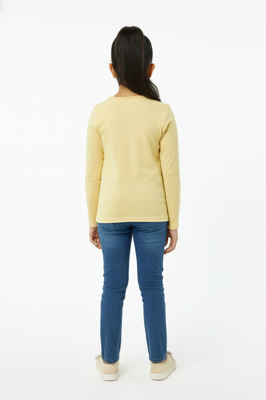 Girls Full Sleeve Tshirt Pack of 1_Lime Yellow