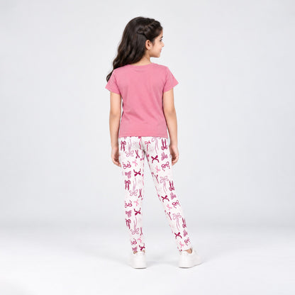 Girls' Leggings - Gardenia AOP