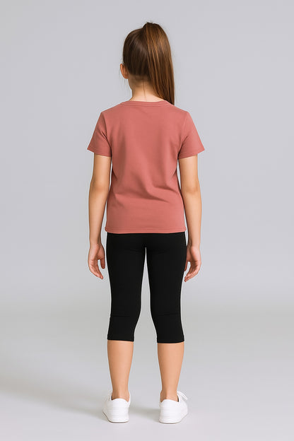 Girls 3/4th Leggings Pack Of 1_Black