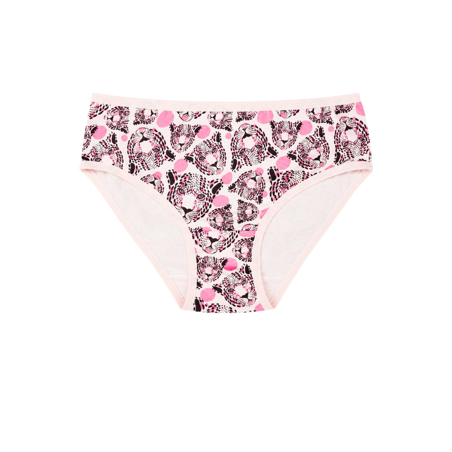 Girls Soft Cotton Brief Cute Animal Print, Solid Pink & Grey Briefs for Everyday Wear (Pack of 5)