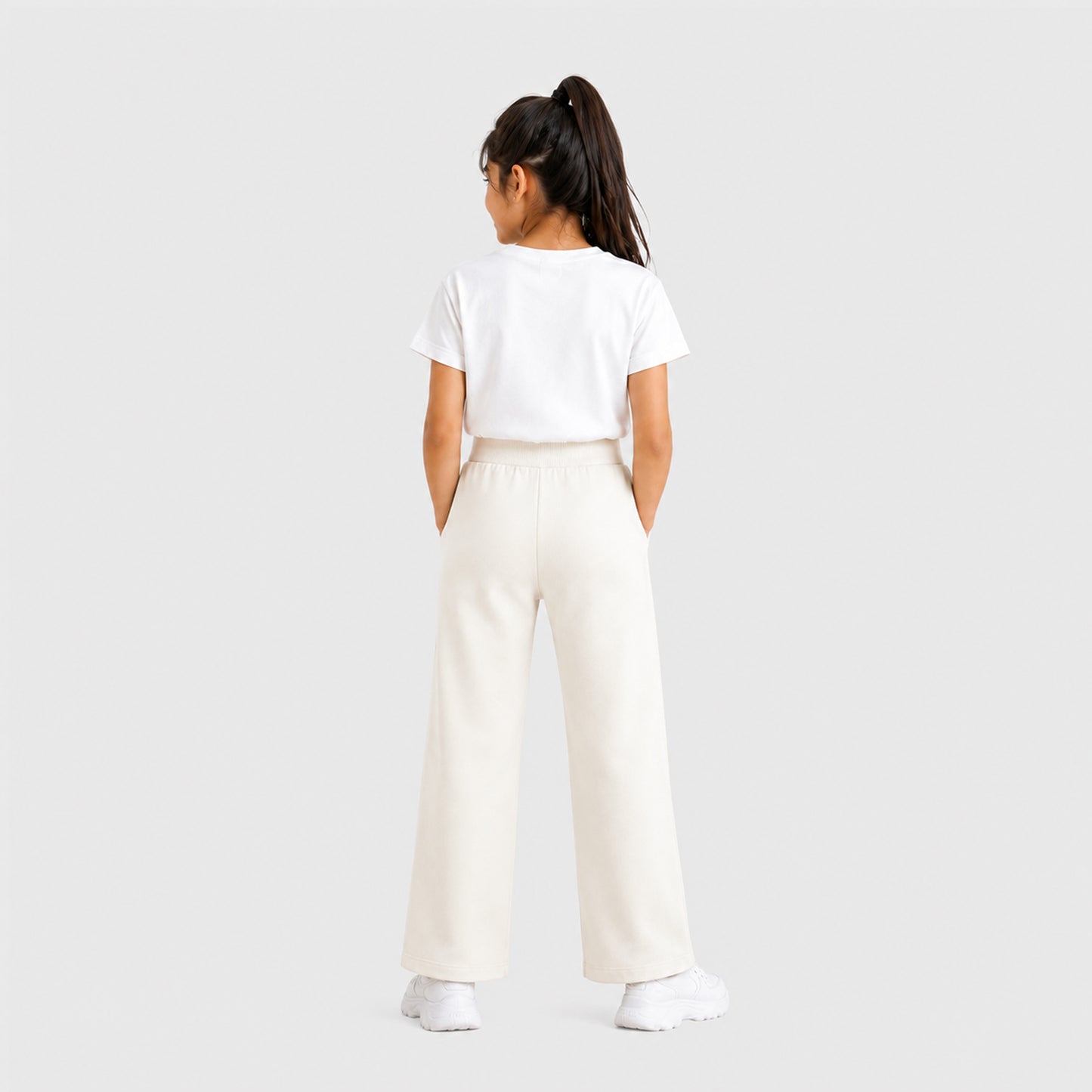 Premium Cotton Flare Pants for Girls – Pack 1 (Gardenia Color)
