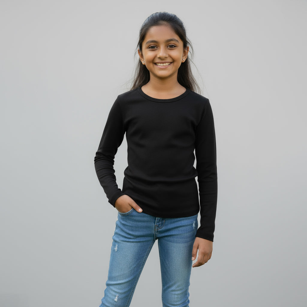 Girls Cotton Solid Tshirt Combo (2 Pack)