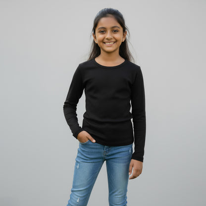 Girls Cotton Solid Tshirt Combo (2 Pack)