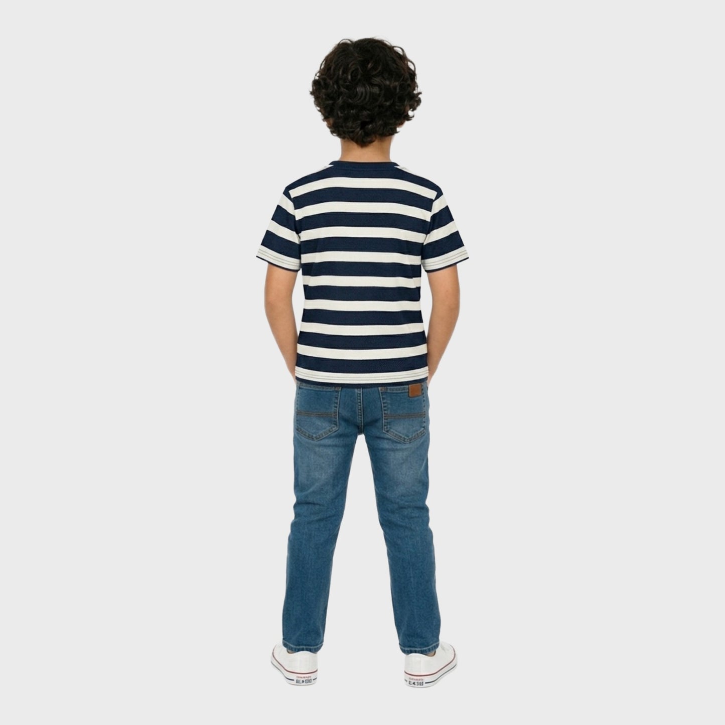 Boys' Cotton Striped T-Shirt - Short Sleeve  (Pack of 1)