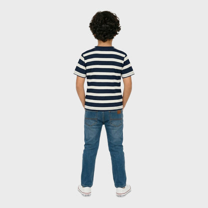 Boys' Cotton Striped T-Shirt - Short Sleeve  (Pack of 1)