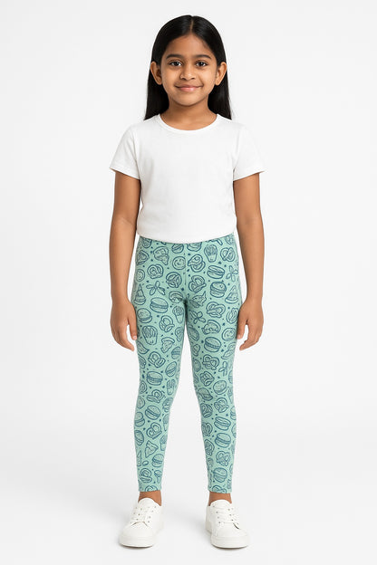 Girls Leggings All Over Print Pack Of 1