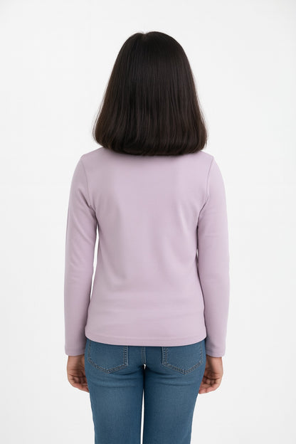 Girls Full Sleeve Tshirt Pack of 1_Lavender