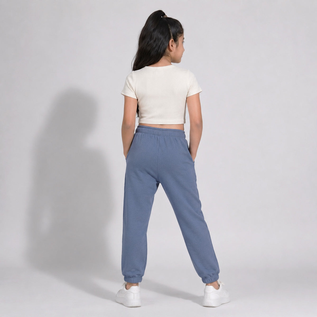 Girls' Cotton Joggers - Navy