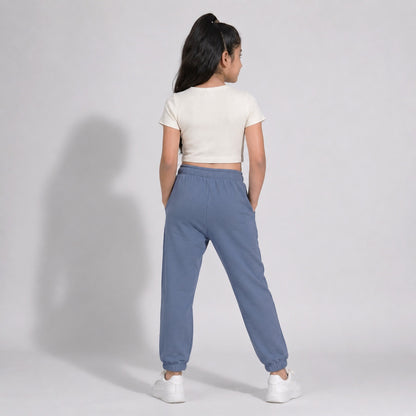 Girls' Cotton Joggers - Navy
