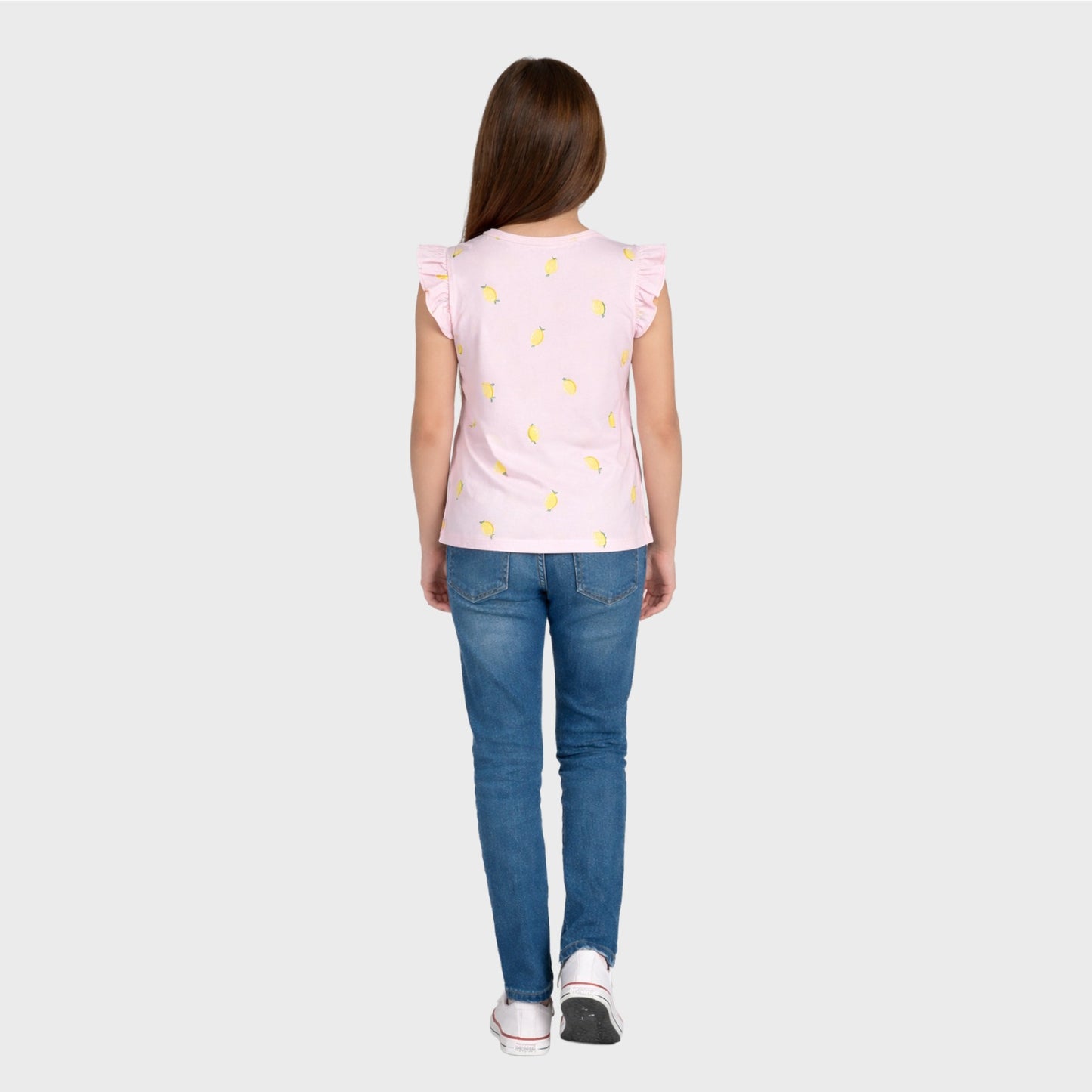 Girls Cotton Frill T-Shirt - Pink (Pack of 1)