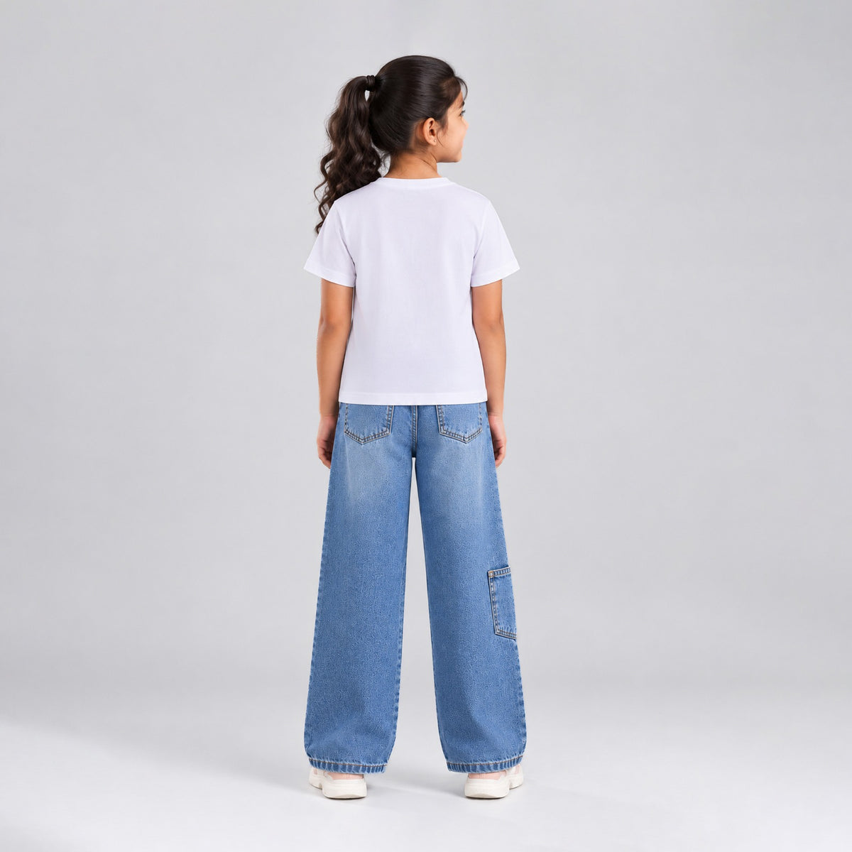 Girls' Cotton Stud Print T-Shirt