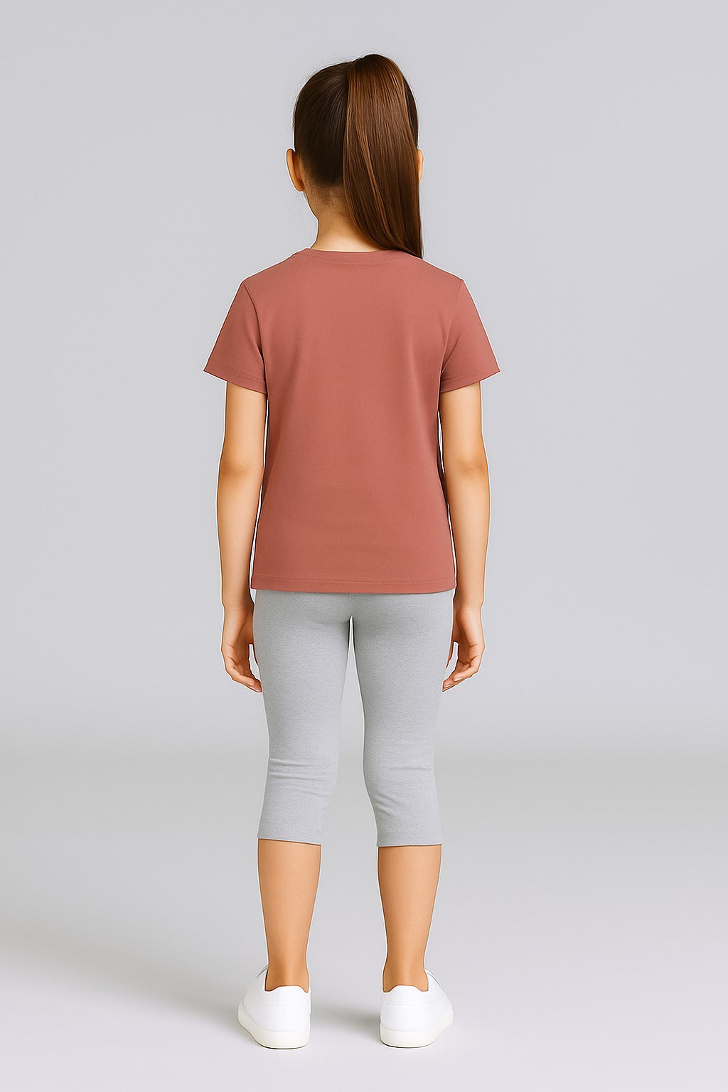 Girls 3/4th Legings Pack Of 1_ Grey Melange