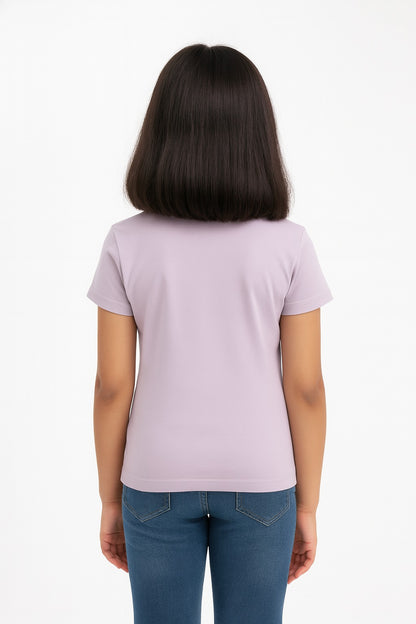 Girls Short Sleeve Tshirt Pack of 1_Lavender