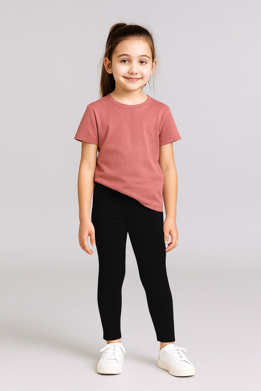 Girls' Cotton Leggings - Pack Of 2