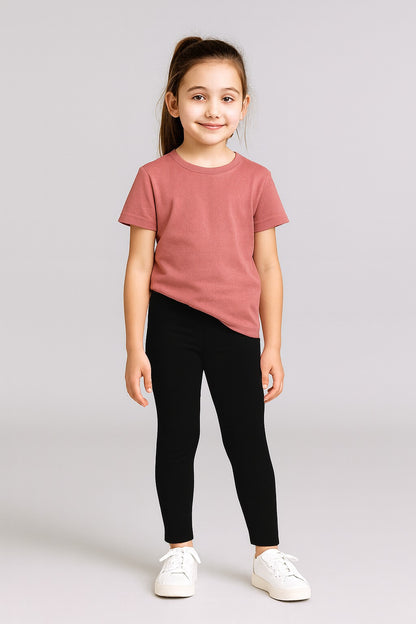 Girls' Cotton Leggings - Pack Of 2