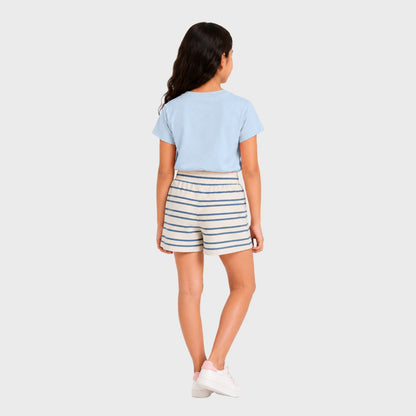 Charm N Cherish Girls Regular Fit Plain Cotton Shorts Blue Colour(Pack of 1)