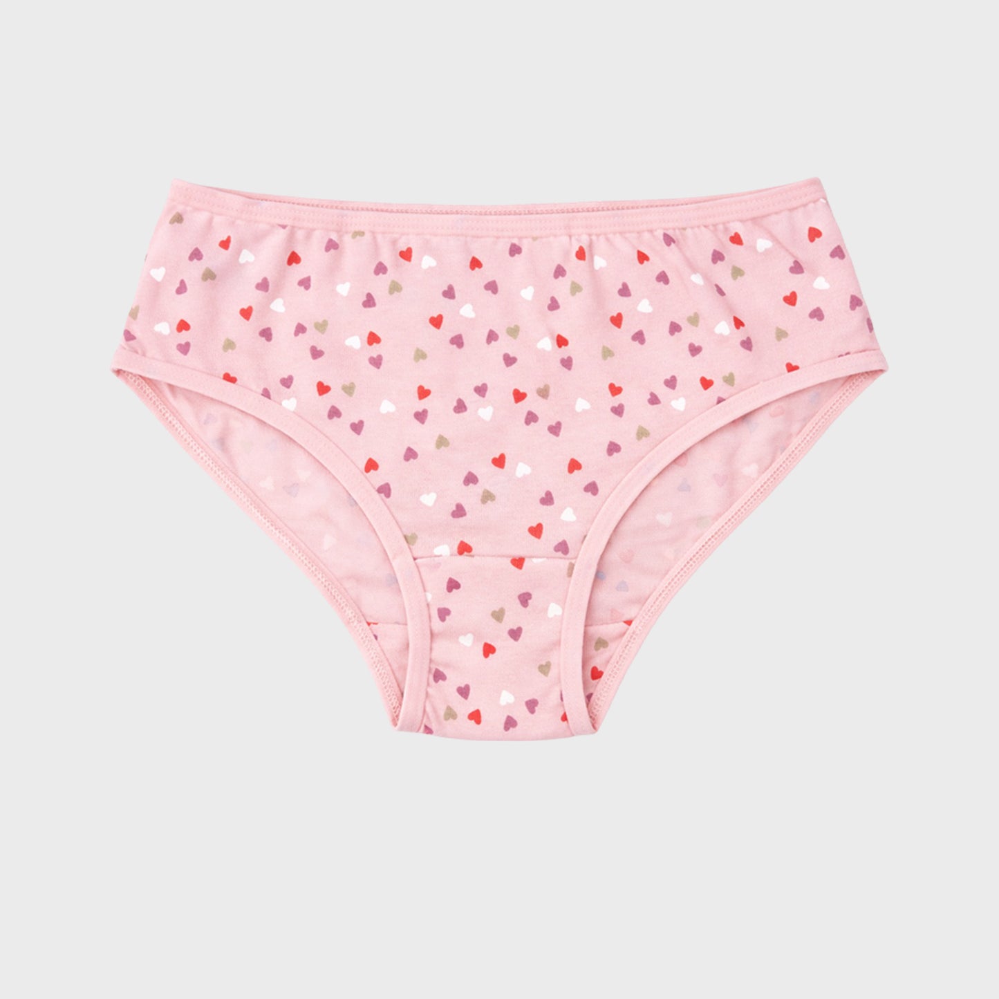 CharmnCherish Girls' Brief - Heart All Over Print Pack Of 5 for 2-11 Years - front view