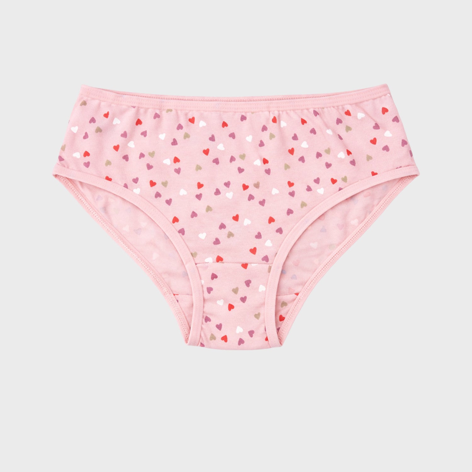 CharmnCherish Girls' Brief - Heart All Over Print Pack Of 5 for 2-11 Years - front view